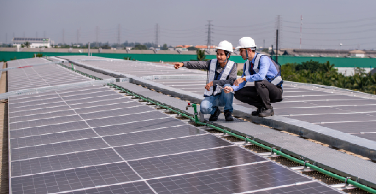 Diagram showing the role of a Solar EPC Company in industrial solar power plant installation