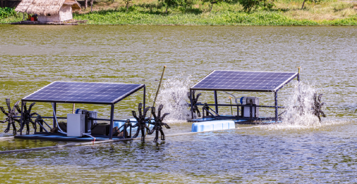 Diagram illustrating the water lift capacity of a Surface Solar Pump from a canal